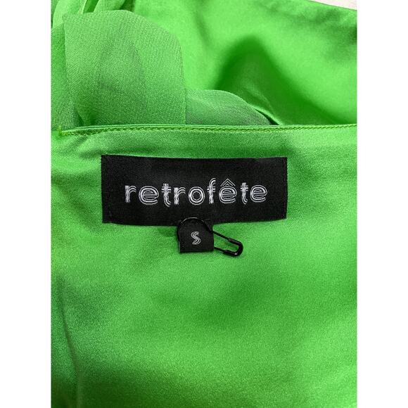 Retrofete 'Mesta' Green Silk Top S - Picture 4 of 5